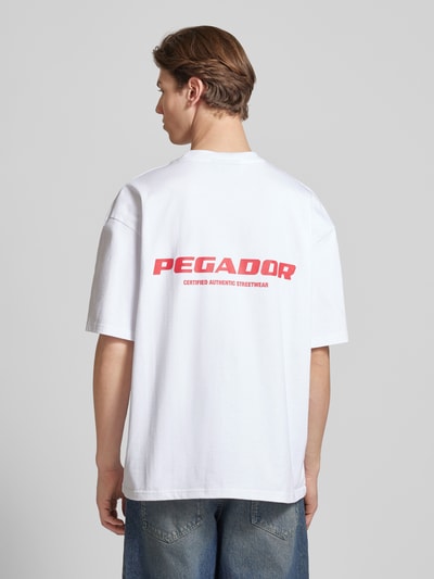 Pegador T-shirt o kroju oversized z logo Biały 5
