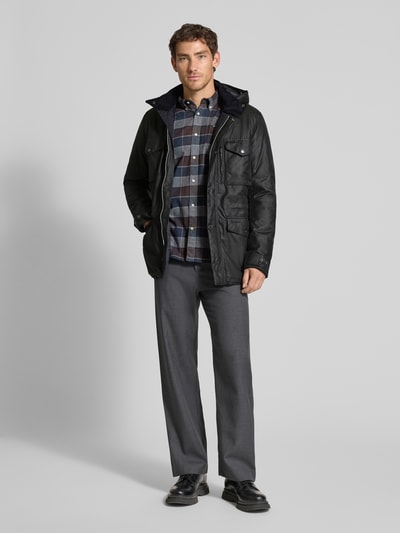 Barbour Regular gewaxt jack van puur katoen Marineblauw - 1