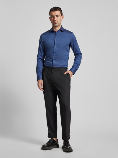 Eterna Slim Fit Business-Hemd mit Haifischkragen Marine 1