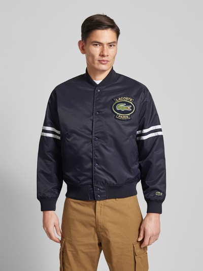 Lacoste Bomberjacke mit Label-Badges Dunkelblau 4