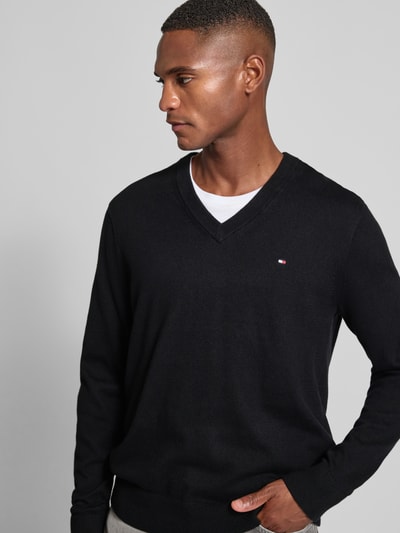Tommy Hilfiger Regular Fit Pullover aus Baumwoll-Kaschmir-Mix Black 3