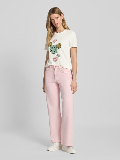 Only T-shirt o kroju regular fit z czystej bawełny model ‘KITA’ Biały 1