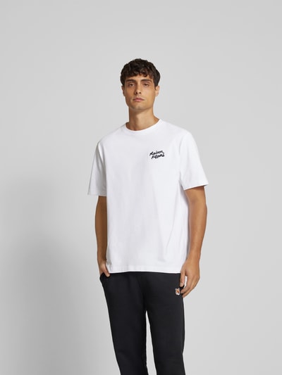 MAISON KITSUNE T-Shirt mit Label-Stitching Weiss 4