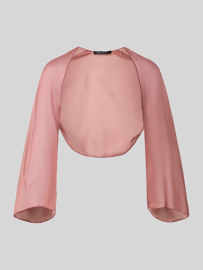 Produktfoto, Semitransparenter Bolero aus fließendem Stoff von Swing w kolorze różowym, lekki szyfon, długość tyłu w rozmiarze S: 41 cm