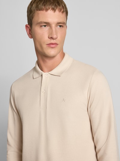 Jack & Jones Regular Fit Poloshirt mit Strukturmuster Modell 'AUSTIN' Beige 3