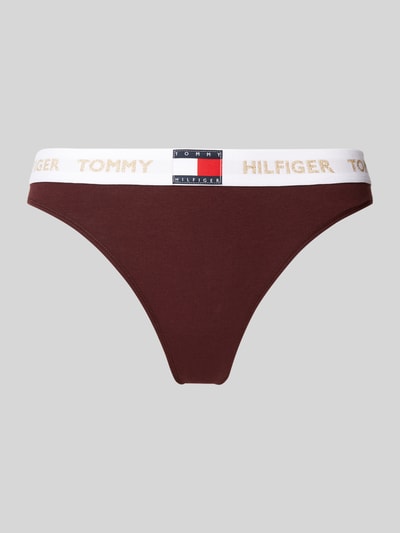 TOMMY HILFIGER String mit elastischem Logo-Bund Bordeaux 1