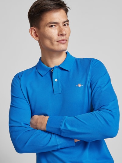 Gant Regular Fit Poloshirt mit Label-Stitching Modell 'SHIELD' Royal 3