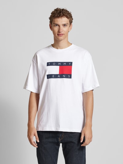 Tommy Jeans T-shirt z nadrukiem z logo model ‘SKATE’ Biały 4