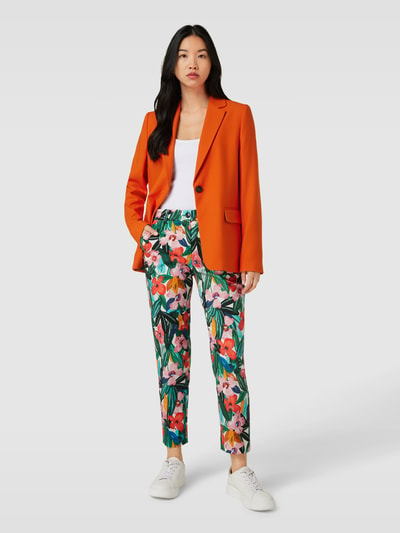 Marc Cain Slim fit stoffen broek met all-over motief, model 'Franca' Rood - 1