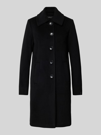 Milo Coats Kurzmantel aus Lanawolle-Mix mit Umlegekragen Modell 'ISA' Black 2
