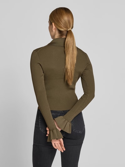 Self-Portrait Slim Fit Bluse aus Viskose-Mix Gruen 5