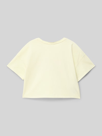 Mango T-Shirt mit geripptem Rundhalsausschnitt Stein 3