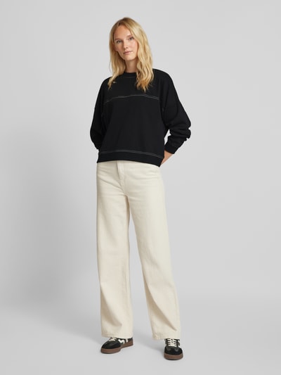 Vero Moda Comfort fit sweatshirt met contrastnaden, model 'CARLA' Zwart - 1