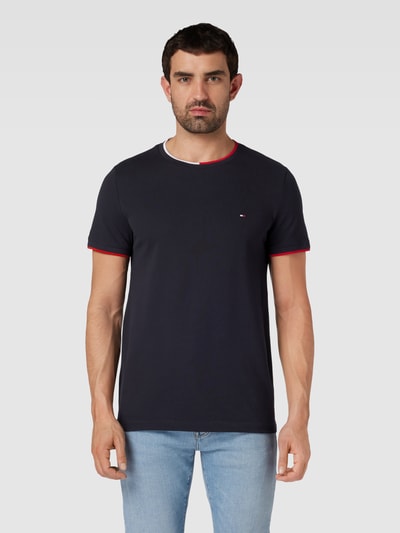 Tommy Hilfiger T-shirt met labelstitching Marineblauw - 4