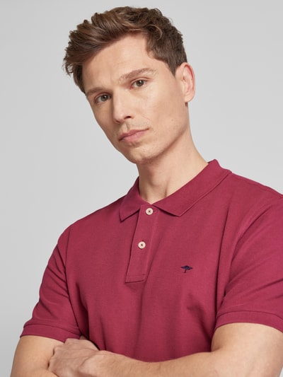 Fynch-Hatton Regular fit poloshirt met logostitching Bordeaux - 2