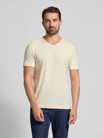Christian Berg Men T-Shirt mit V-Ausschnitt Metallic Beige 4