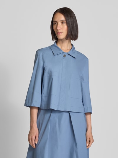 MORE Bluzka krótka z wpuszczanymi kieszeniami Jeansowy niebieski 4