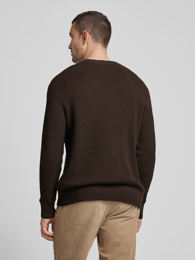 SELECTED HOMME Strickpullover mit gerippten Abschlüssen Modell 'HENNY' Dunkelbraun 5