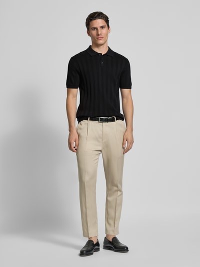 MCNEAL Regular Fit Strickpolo mit Strukturmuster Black 1