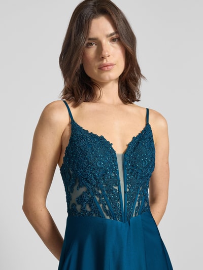 Mascara Sukienka wieczorowa z dekoltem w kształcie serca Petrol 3