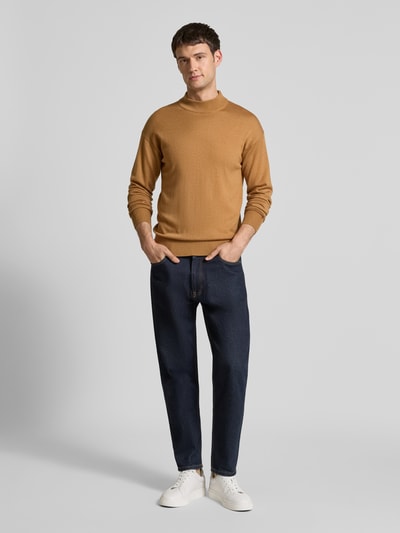 Scotch & Soda Strickpullover mit gerippten Abschlüssen Camel 1