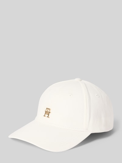 Produktfoto, Basecap aus reiner Baumwolle von Tommy Hilfiger in Uniweiß mit Logo-Applikation, Ton-in-Ton-Nähten und Ösen, strukturierte Oberfläche