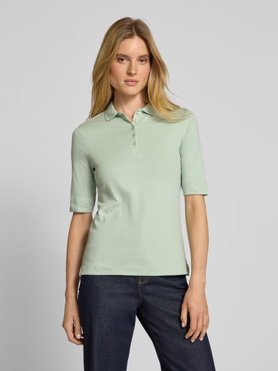 Christian Berg Woman Poloshirt mit kurzer Knopfleiste Lind 4