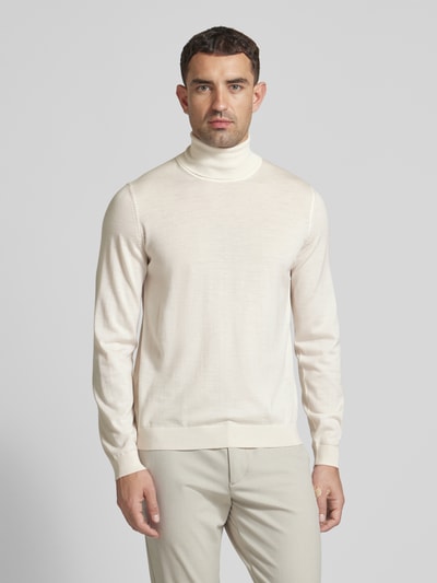 BOSS Strickpullover aus Schurwolle mit Rollkragen Offwhite 4