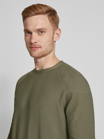 AlphaTauri Gebreide pullover met ronde hals, model 'FOSOP' Olijfgroen - 3