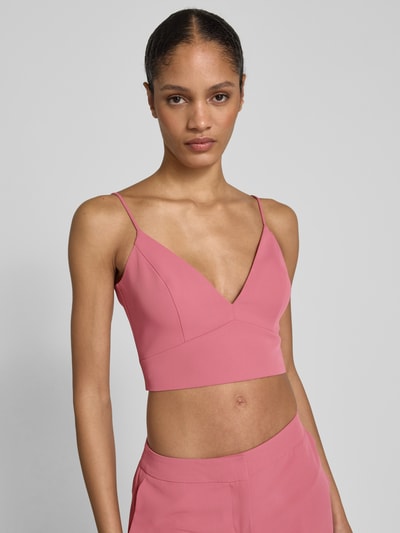 Jake*s Cocktail Crop Top mit V-Ausschnitt Altrosa Melange 3