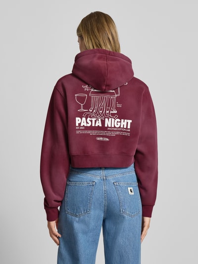 ANOTHER COTTON LAB Cropped Hoodie mit Kapuze Bordeaux 5