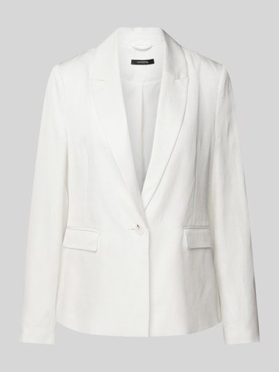 comma Blazer aus Viskose-Leinen-Mix in unifarbenem Design Offwhite 2