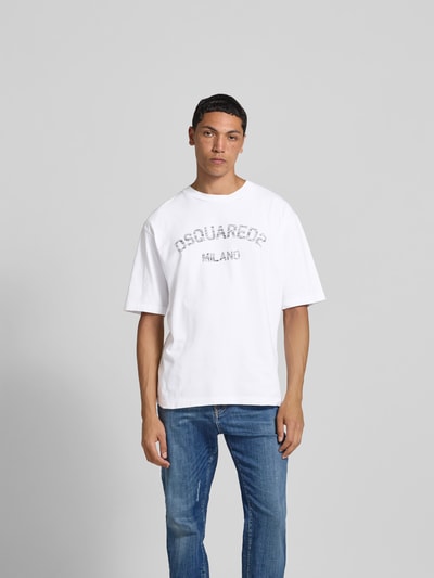 Dsquared2 Loose Fit T-Shirt mit Logo-Print Weiss 4