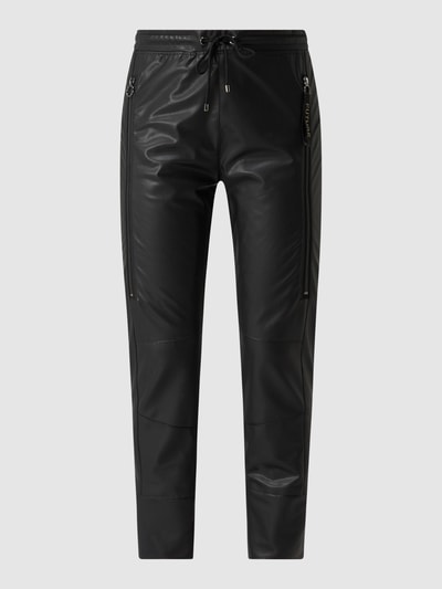 MAC Cropped Schlupfhose in Leder-Optik Modell 'Future' Black 2