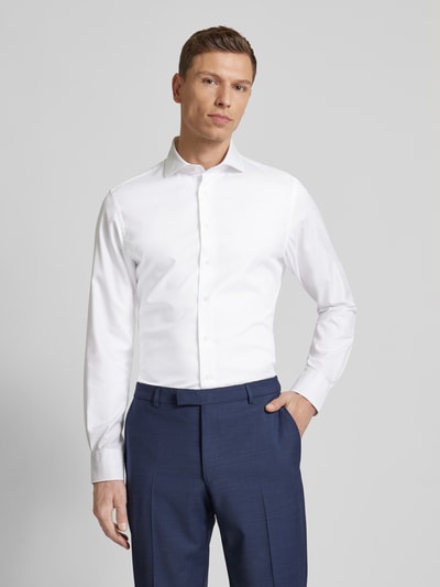 Profuomo Slim Fit Businesshemd aus Popeline Weiss 4