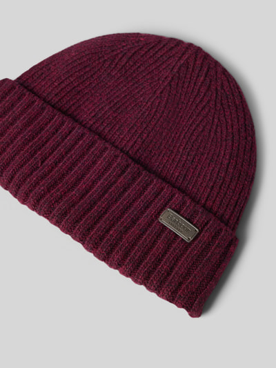 Barbour Beanie mit Logo-Patch Bordeaux 2