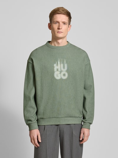 HUGO Sweatshirt mit Label-Print Modell 'Dinkam' Mint 4