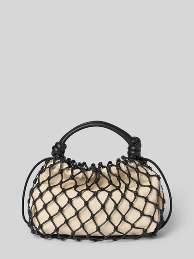Tommy Hilfiger Torba z rączką z prawdziwej skóry owczej model 'SOFT L MED CROSSOVER MACRAME' Czarny 4