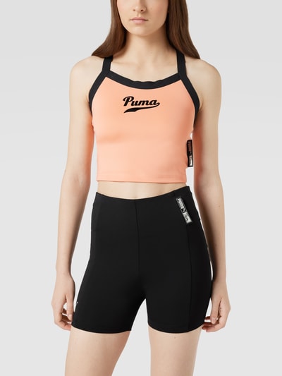 PUMA PERFORMANCE Korte top met labelapplicatie Apricot - 4