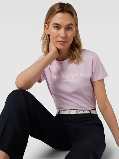 Marc O'Polo T-shirt met labelprint Lila - 3