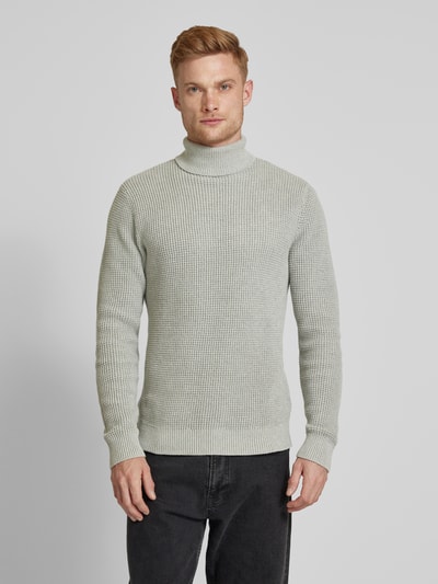 Jack & Jones Premium Coltrui met labeldetail, model 'VIGGO' Rietgroen - 4