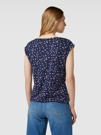 Montego T-shirt met all-over motiefprint Donkerblauw - 5