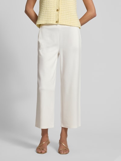 Milano Italy Straight fit stoffen broek van viscosemix Offwhite - 4