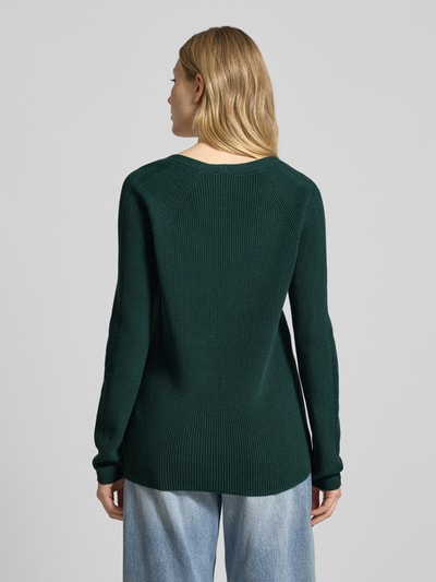 s.Oliver RED LABEL Sweter z dzianiny kroju regular fit z mieszanki bawełny Ciemnozielony 5