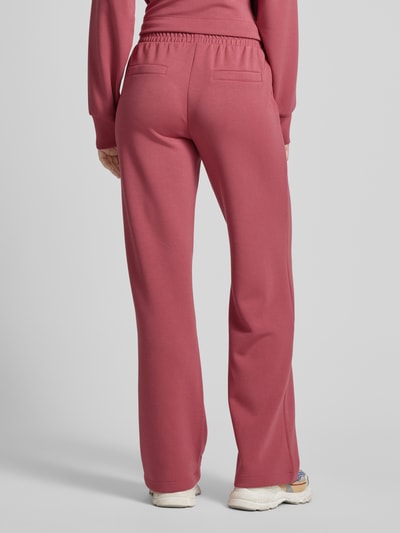 Christian Berg Woman Wide leg sweatpants met vaste persplooien Kersenrood - 5