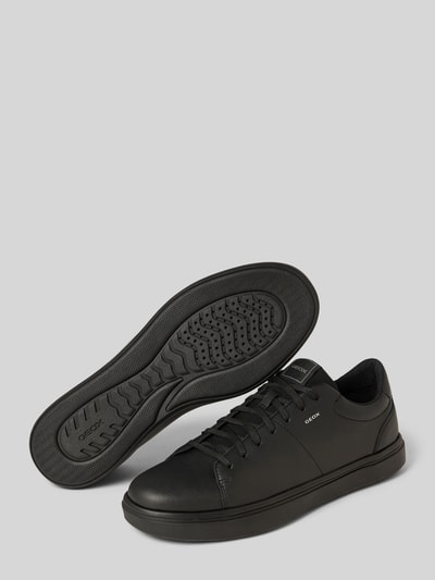 Produktfoto, Sneaker aus echtem Leder Modell 'Baltimoore' von Geox in Schwarz mit abgerundeter Passform, Logo-Detail und profilierter Sohle