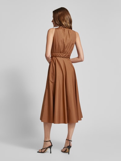 Max Mara Studio Midi-jurk met platte kraag, model 'ADEPTO' Lichtbruin - 5