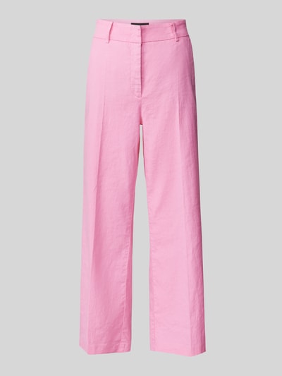 Cambio Regular fit linnen broek met persplooien, model 'CALIFORNIA' Roze - 2