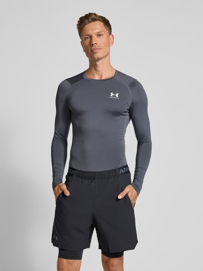 Under Armour Shirt met lange mouwen, ronde hals en logo Grafiet - 4