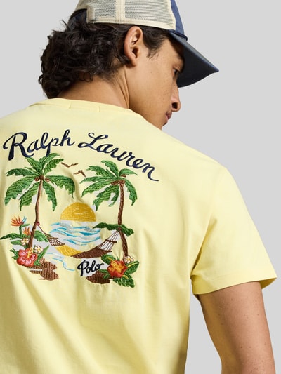 Polo Ralph Lauren Regular Fit T-Shirt aus reiner Baumwolle mit Rückenprint Hellgelb 6